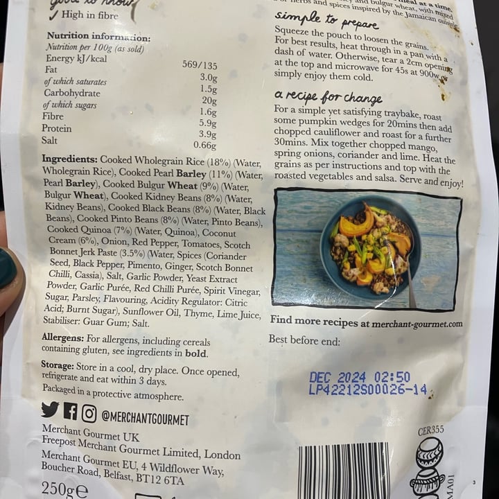 photo of Merchant Gourmet fiery jamaican style grains and pulses shared by @angelavasiliu on  01 May 2023 - review