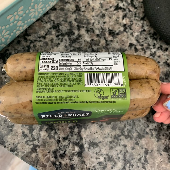 photo of Field Roast Smoked Apple & Sage Plant-Based Sausages shared by @friendlyvegan on  25 Dec 2022 - review