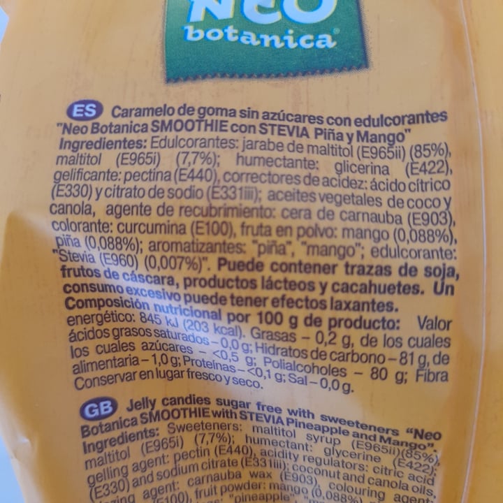photo of Neo botanica Golosinas smoothie blandas de piña y mango shared by @danielgl on  28 Feb 2023 - review