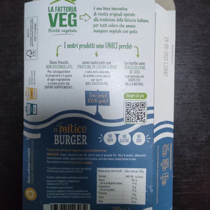 photo of la fattoria veg burger zero pesce 100%gusto shared by @bastante on  14 May 2023 - review