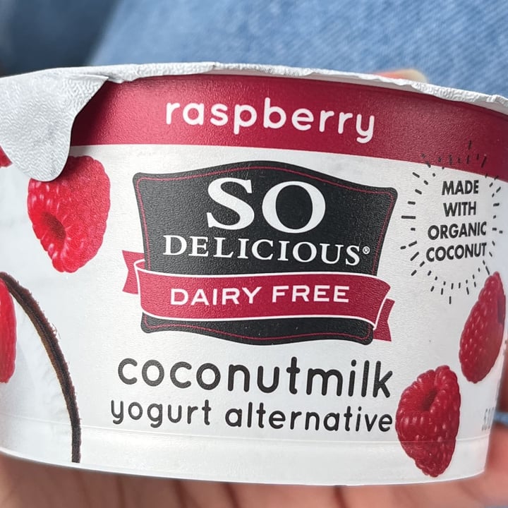 photo of So Delicious Dairy Free coconut yogurt raspberry shared by @allcowsfeelpaingoveg on  13 Jan 2023 - review