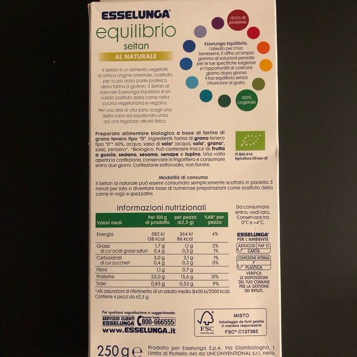 photo of Esselunga equilibrio seitan al naturale shared by @andrea76 on  29 Mar 2023 - review