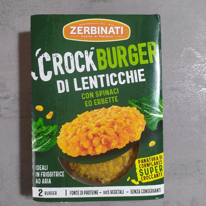 photo of Zerbinati Crockburger Di Lenticchie Con Spinaci Ed Erbette shared by @rosannasanseverino on  19 Jun 2023 - review