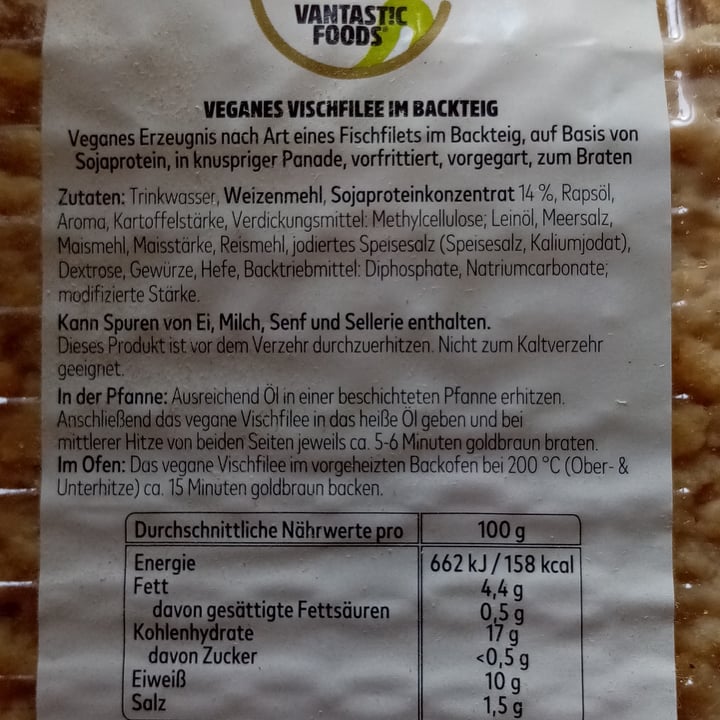 photo of Vantastic Foods veganes vischfilee im backteig shared by @valeveg75 on  11 Feb 2023 - review