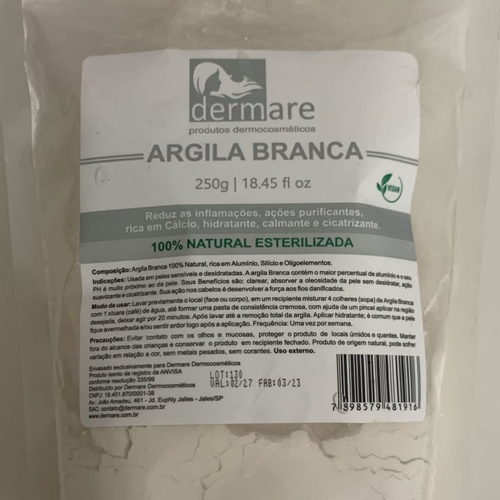 photo of dermare Argila Branca shared by @willyany on  11 Jul 2023 - review