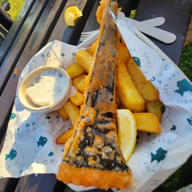 Photo of the dish “vegan fish and chips”