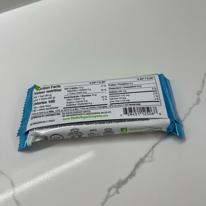 photo of No Sugar Company Chocolate Chip Cookie Dough Keto Bar shared by @danielpgerald on  27 Mar 2023 - review