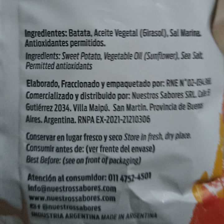 photo of Nuestros Sabores Chips de batata con merken patagónico shared by @aldyflorent on  24 Jul 2023 - review