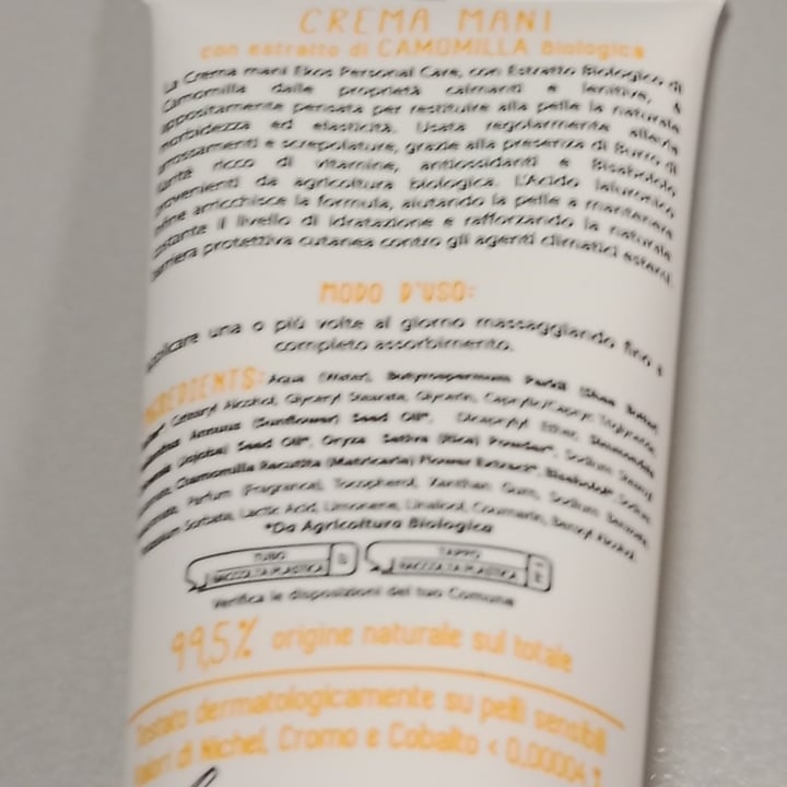 photo of Ekos personal care Crema Mani Con Estratto Di Camomilla Biologica shared by @lauragiovani on  05 Jun 2023 - review