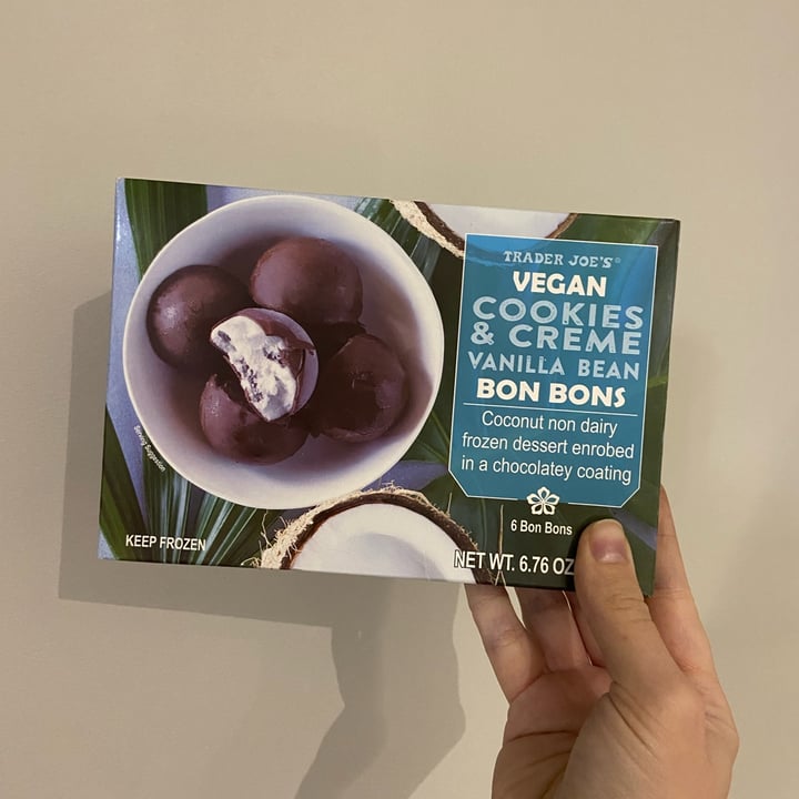 photo of Trader Joe's Vegan Cookies & Cream Vanilla Bean Bon Bons shared by @veggie-meg on  21 Feb 2023 - review