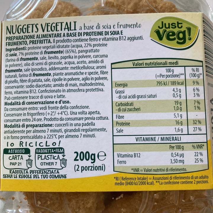 photo of Just Veg! (ALDI Italy) Nuggets Vegetali shared by @tittiveg on  05 Mar 2023 - review