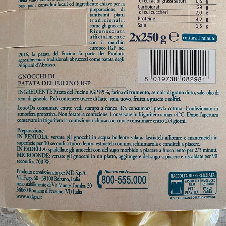 photo of Lettere dall'Italia Gnocchi di patata del Fucino IGP shared by @angievegetableslover on  20 May 2023 - review