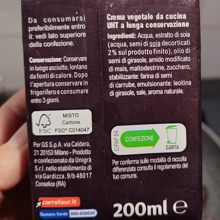 photo of Carrefour Veggie Crema da cucina shared by @monica86 on  20 Feb 2023 - review