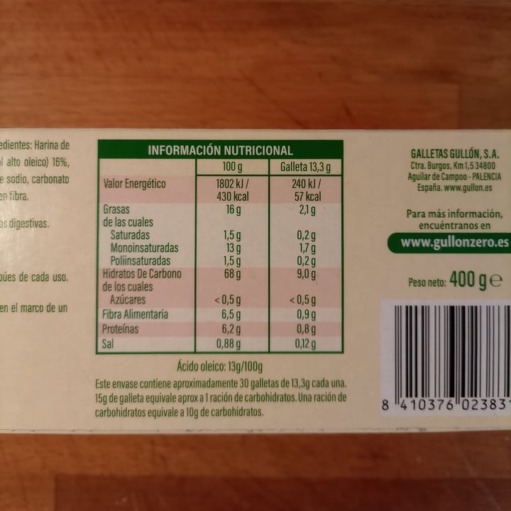 photo of Gullón Digestive Zero sin azúcares shared by @asonier on  19 Feb 2023 - review