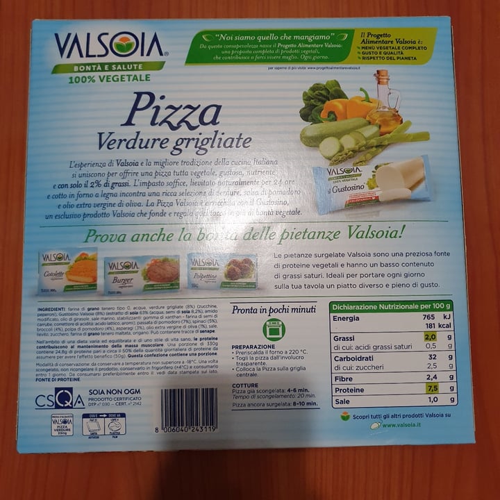 photo of Valsoia Pizza con Verdure Grigliate shared by @tomma97 on  09 Jan 2023 - review