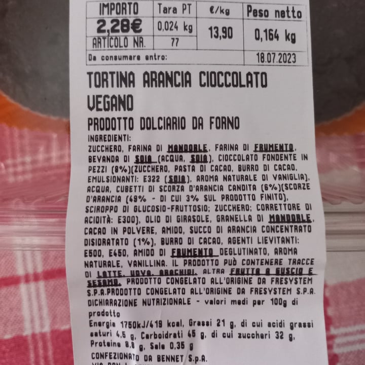 photo of Bennet Tortina arancia e cioccolato shared by @drone53 on  17 Jul 2023 - review