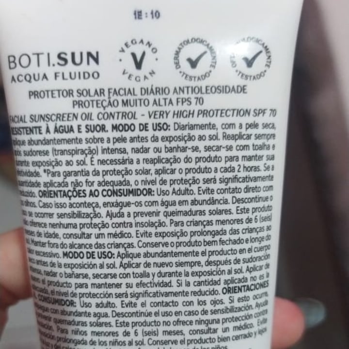 photo of O Boticário protetor solar antioleosidade boti.sun shared by @marinanovossad on  28 Dec 2022 - review