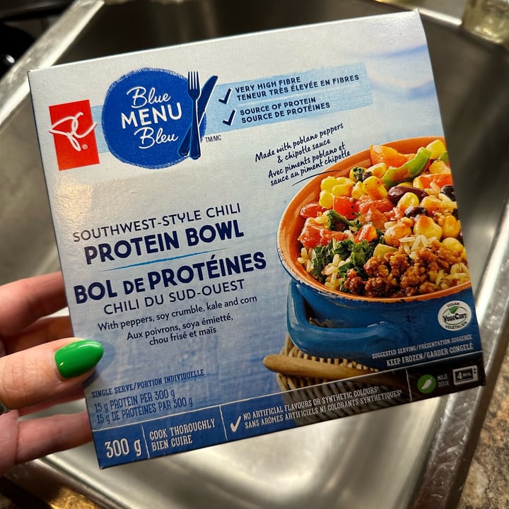 photo of PC Blue Menu Southwest-Style Chili Protein Bowl shared by @nowmakeitvegan on  29 Mar 2023 - review