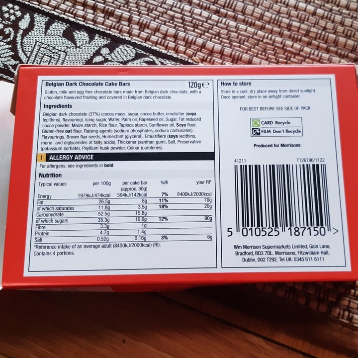photo of Morrissons The Best Belgian Dark Chocolate Cake Bars shared by @geo23 on  26 Mar 2023 - review