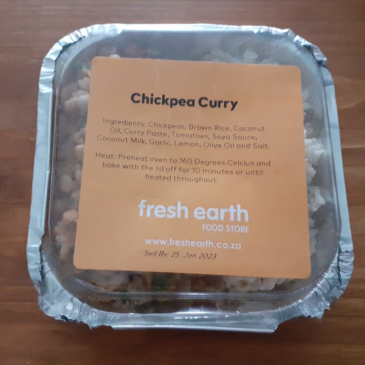 photo of Fresh Earth Food Store chickpea curry shared by @plantbasedpisces on  03 Feb 2023 - review