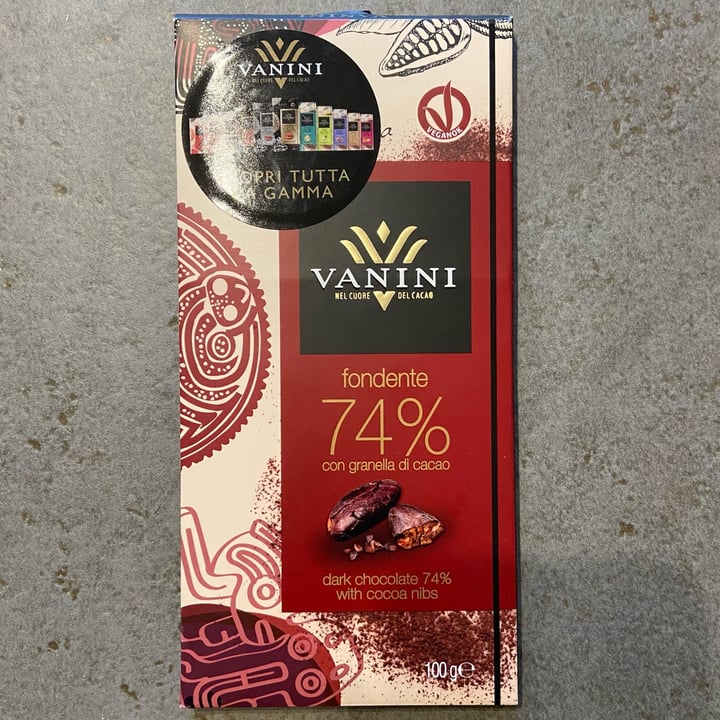 photo of Vanini Cioccolato fondente 74% con granella di cacao shared by @isabella7 on  31 Mar 2023 - review