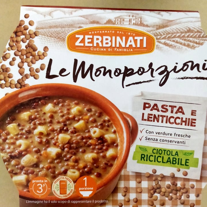 photo of Zerbinati le monoporzioni Pasta E Lenticchie shared by @mirtilla2182 on  01 Feb 2023 - review