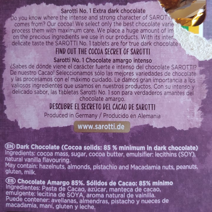 photo of Sarotti Chocolate extra dark shared by @nekrochan on  05 Mar 2023 - review