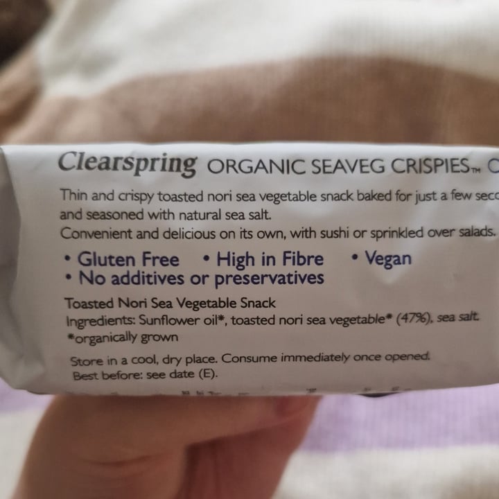 photo of Clearspring Organic Seaveg Crispies Original shared by @valibabali on  07 Jul 2023 - review