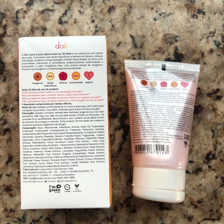 photo of Tb Make Daily Juliana Goes Gel creme facial shared by @michellesalles on  27 Apr 2023 - review