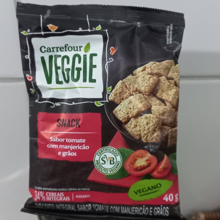photo of Carrefour Veggie snack Sabor Tomate Com Mangericão E Grãos shared by @lucenai on  25 Mar 2023 - review