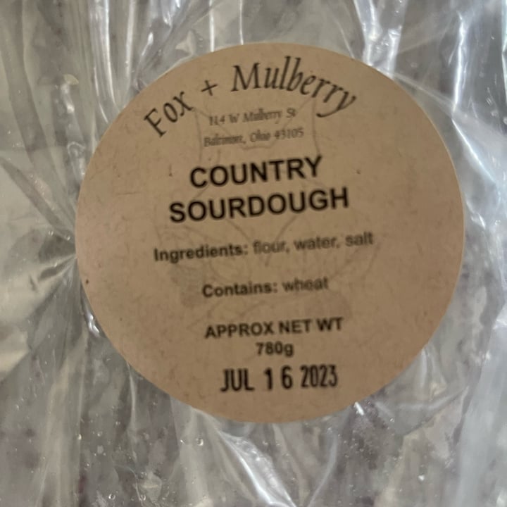 photo of Fox and Mulberry country sourdough shared by @sgerber33 on  17 Jul 2023 - review