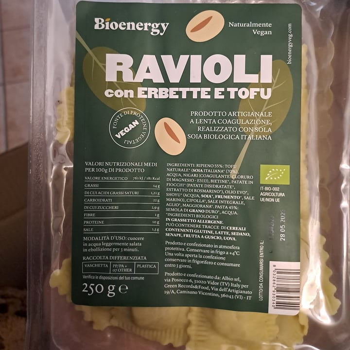 photo of bioenergy Ravioli con Erbette e Tofu shared by @fra-ncy on  18 May 2023 - review