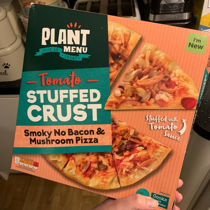 photo of Plant Menu tomato stuffed crust smoky no bacon and mushroom pizza shared by @beckyallott on  23 Jan 2023 - review