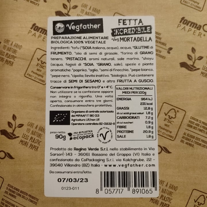 photo of Vegfather Fetta incredibile mortadella shared by @emme9720 on  22 Feb 2023 - review