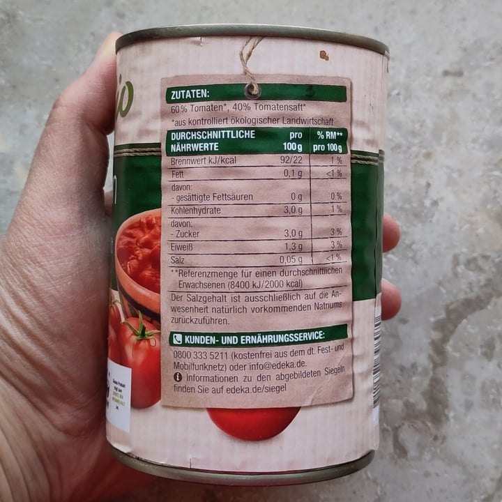 photo of Edeka Bio Tomaten in Stücken mit Tomatensaft shared by @bluesoul on  08 Jan 2023 - review