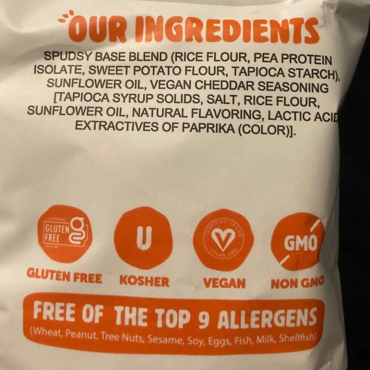 photo of Spudsy Foods Vegan Cheesy Cheddar Sweet Potato Puffs shared by @taysavage on  07 Jul 2023 - review