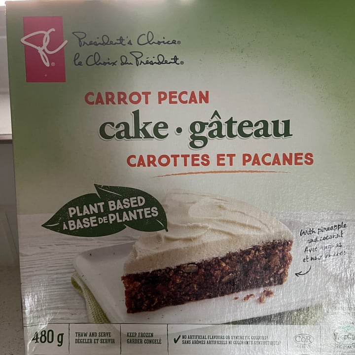 photo of President's Choice Carrot Pecan cake, plant based shared by @jmcdoug on  30 May 2023 - review