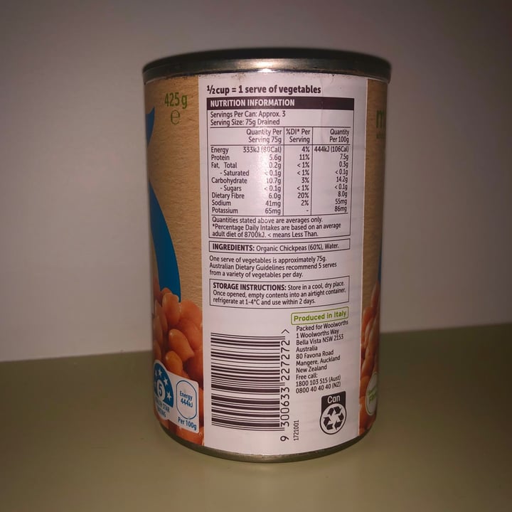 photo of Macro Wholefoods Market Macro Organic Chickpeas shared by @kj302879 on  20 Jan 2023 - review