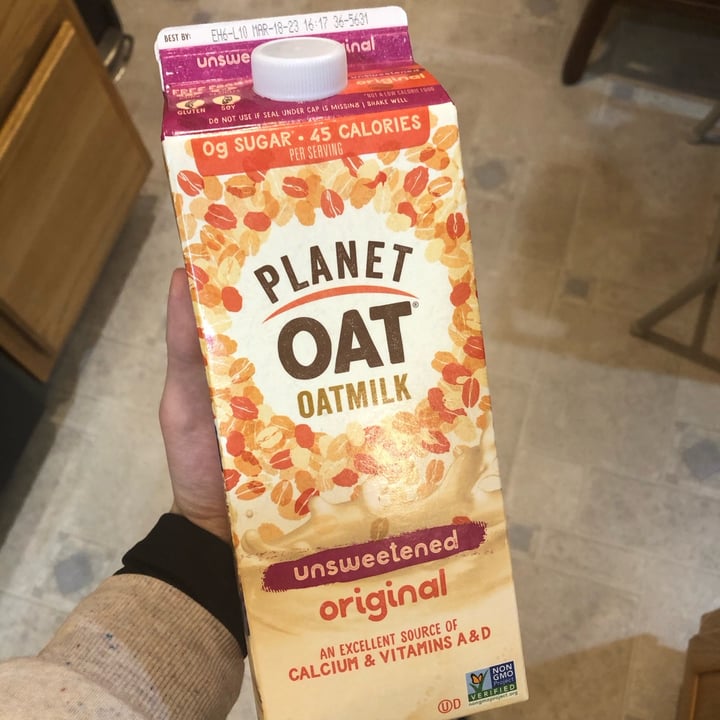 photo of Planet Oat Unsweetened Original Oatmilk shared by @meribean on  21 Jan 2023 - review