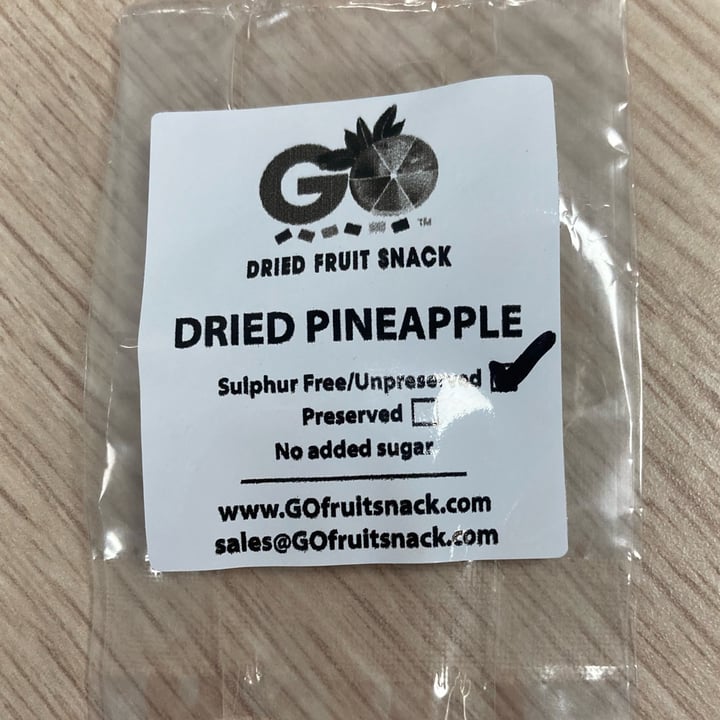 photo of Go natural vibe fruit snack Dried pineapple shared by @ctfloof on  08 Jun 2023 - review
