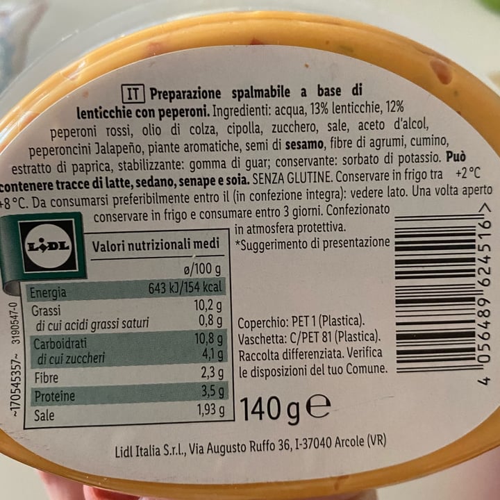 photo of Vemondo lentil spread shared by @giuliabolzoni on  08 Aug 2023 - review