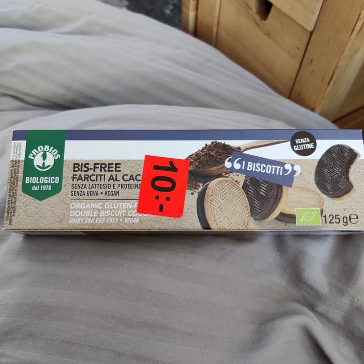 photo of Probios organic gluten-free double biscuit cookies shared by @enkelvegan on  01 Apr 2023 - review