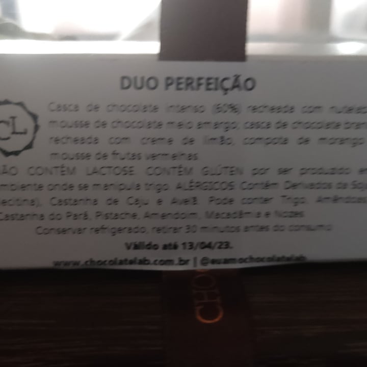 photo of Chocolate Lab Ovo DUO Perfeição shared by @jujubavegan on  17 Apr 2023 - review