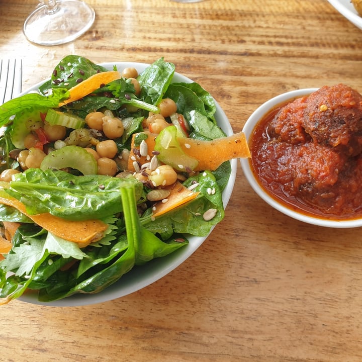 photo of The Courtyard Café Chickpea Salad with added Plant Balls shared by @jennsymatt on  19 Jan 2023 - review