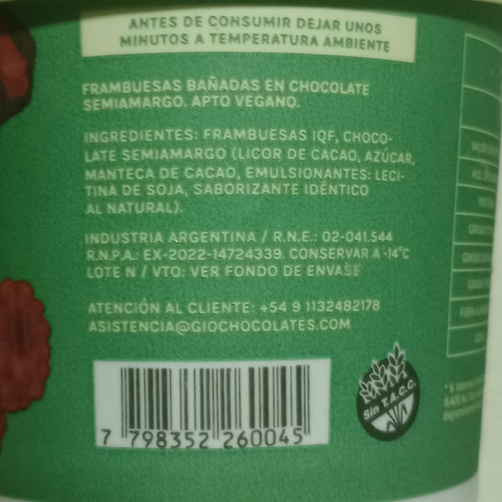 photo of gio Frambuesas bañadas en chocolate semiamargo shared by @cerezaazul on  28 Jun 2023 - review