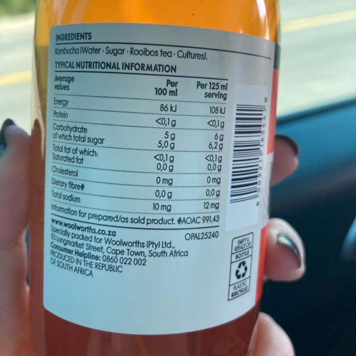Woolworths Food Rooibos Kombucha Review abillion