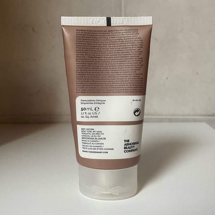 photo of The Ordinary Mineral UV Filters SPF 15 with Antioxidants shared by @gianespo99 on  19 Mar 2023 - review