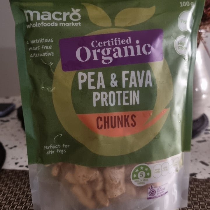 photo of macro pea and fava protein chunks shared by @lazyvegan29 on  19 May 2023 - review