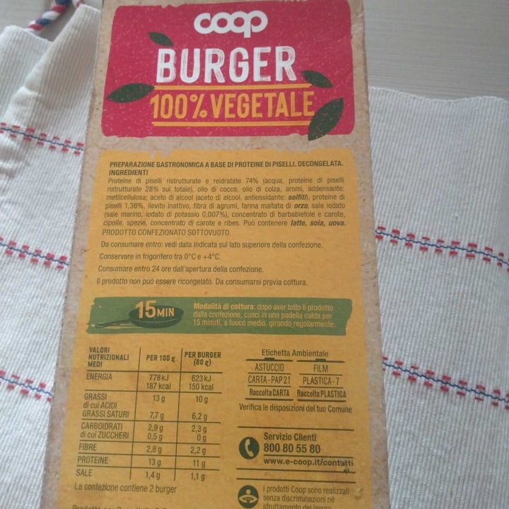 photo of Coop Burger 100 Per Cento Vegetale Coop shared by @pennydea4ever on  17 May 2023 - review