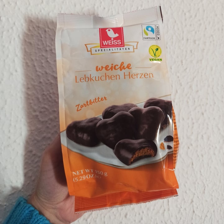 photo of Weiss Spezialitäten Lebkuchen Herzen mit Zartbitterschokolade shared by @snurry on  29 Dec 2022 - review